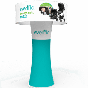 Blimp Tower Display with Curved Circular Pillar