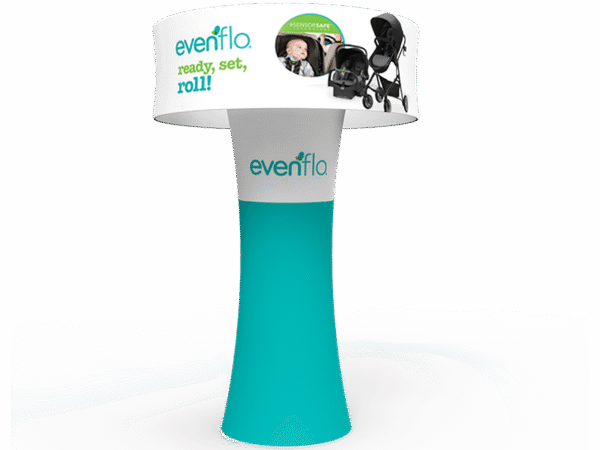 Blimp Tower Display with Curved Circular Pillar