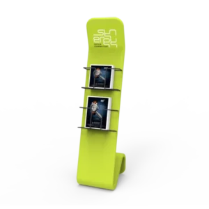 Snakelike Brochure Stand with Printed Graphic banner