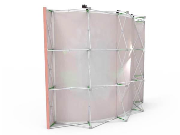 10ft Curved Expanding pop up display stand with front graphic printing - Image 4