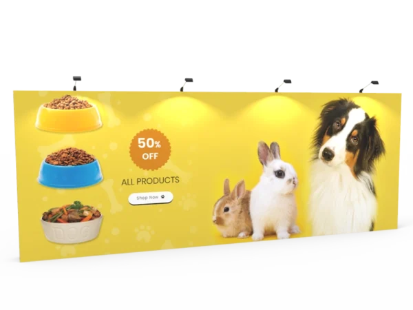 20ft Straight Expanding pop up display stand with front graphic printing - Image 3