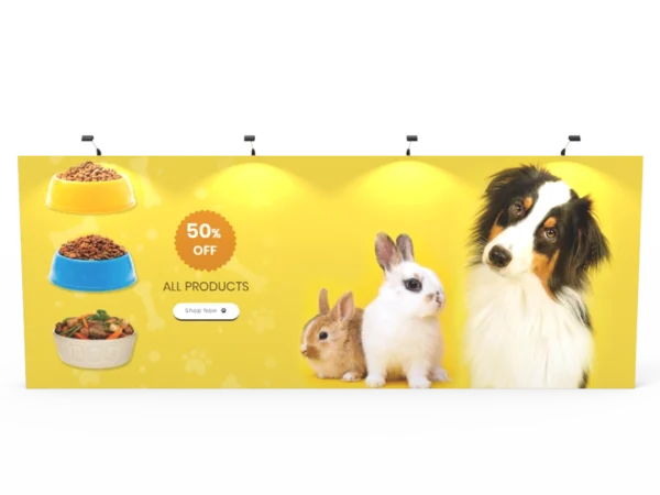 20ft Straight Expanding pop up display stand with front graphic printing - Image 2