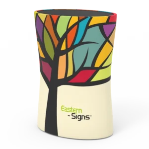 Oval Trade Show Counter with Fabric Printing