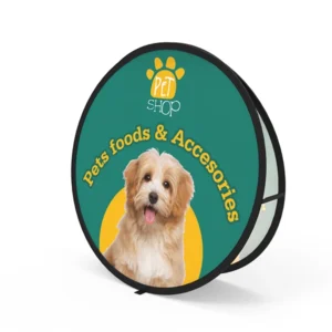 Set of 1 Small Circular Pop Up A-Frame Banner