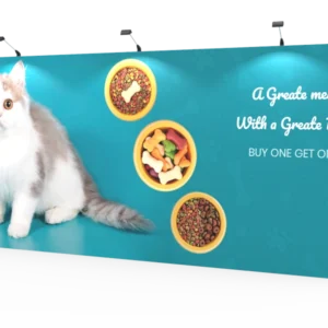 15ft Straight Expanding pop up display stand with front graphic printing