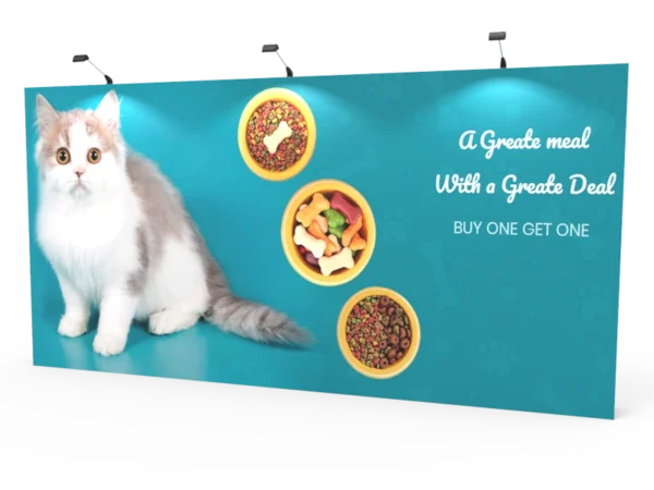 15ft Straight Expanding pop up display stand with front graphic printing