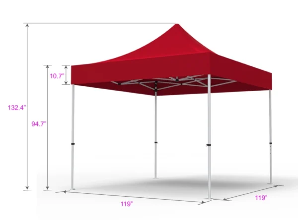 Blank Pop Up Canopy Tent 10x10ft - Red - Image 2