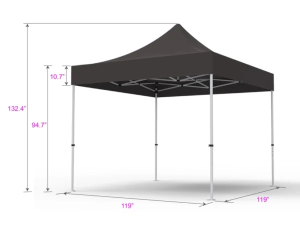 Blank Pop Up Canopy Tent 10x10ft - Black - Image 2