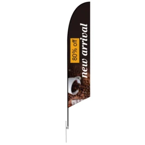 Feather Angled Flag - Large 13ft - with Ground Spike