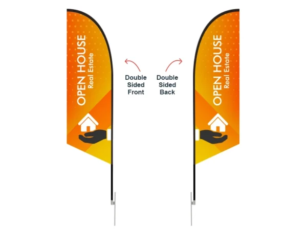 Feather Angled Flag - Medium 10ft - with Ground Spike - Image 2
