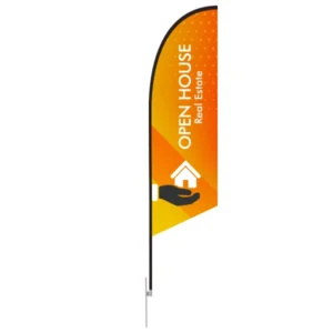 Feather Angled Flag - Medium 10ft - with Ground Spike