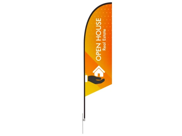 Feather Angled Flag - Medium 10ft - with Ground Spike