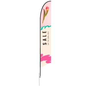 Feather Angled Flag - X-Large 17ft - with Ground Spike