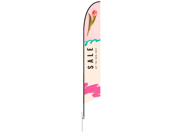 Feather Angled Flag - X-Large 17ft - with Ground Spike