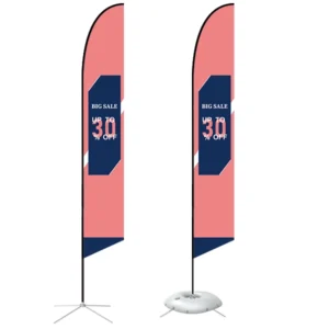 Feather Angled Flag - X-Large 17ft - with Cross Base