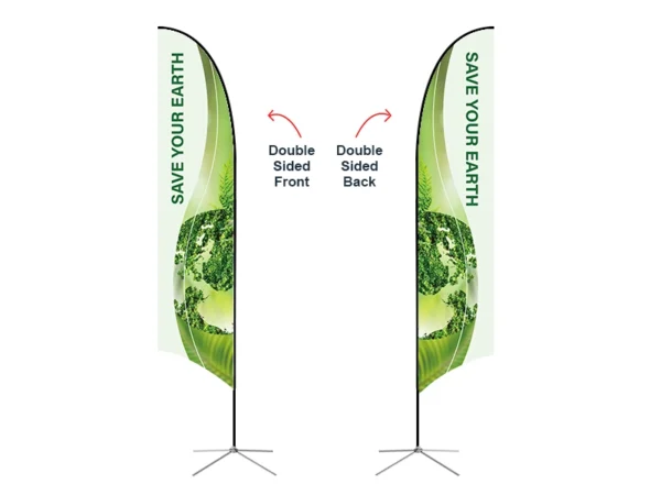 Feather Concave Flag - Large 13ft - with Cross Base - Image 2