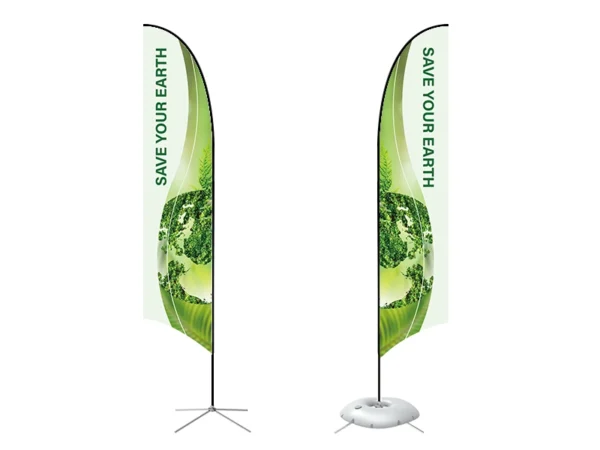Feather Concave Flag - Large 13ft - with Cross Base