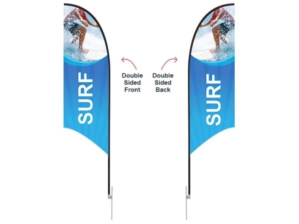Feather Concave Flag - Medium 10ft - with Ground Spike - Image 2