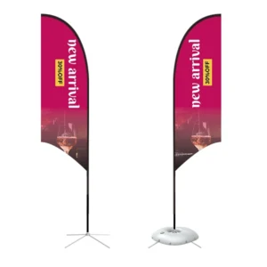 Feather Concave Flag - Medium 10ft - with Cross Base