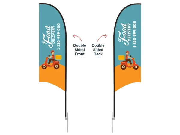 Feather concave flag with ground spike - Image 2