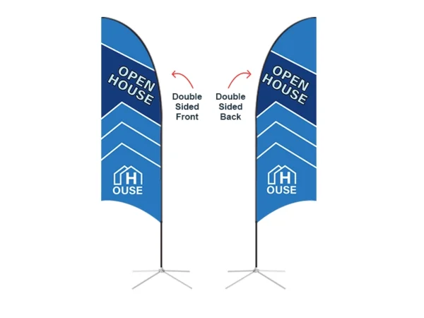 Feather concave flag with cross base - Image 2