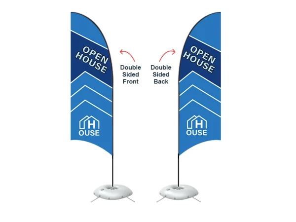 Feather concave flag with cross base - Image 3