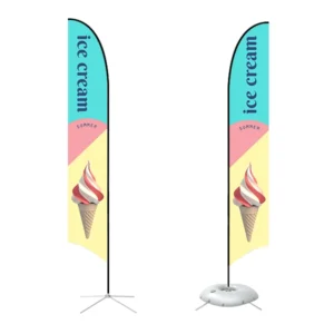 Feather Concave Flag - X-Large 17ft - with Cross Base