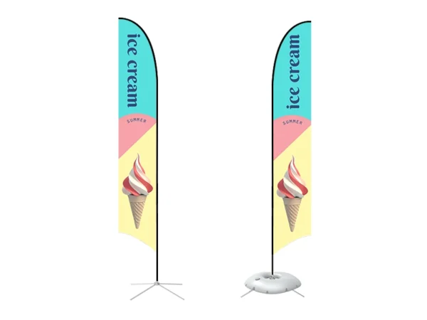 Feather Concave Flag - X-Large 17ft - with Cross Base