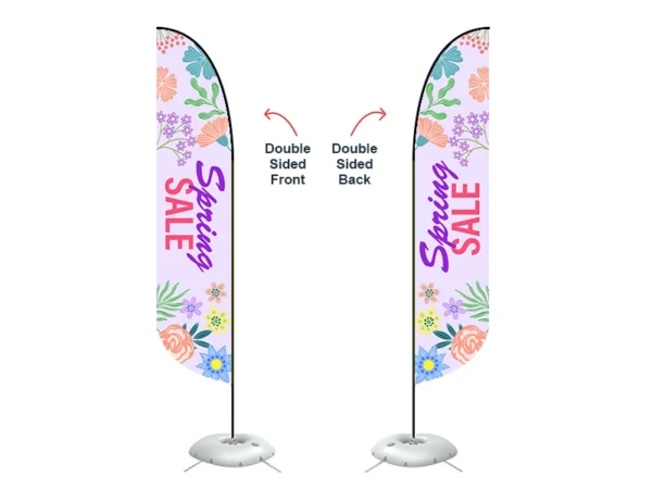 Feather Convex Flag with Cross Base - Image 6