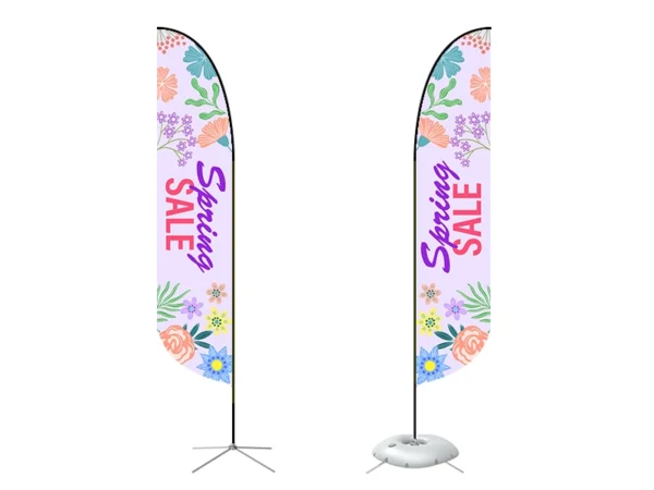 Feather Convex Flag with Cross Base - Image 5
