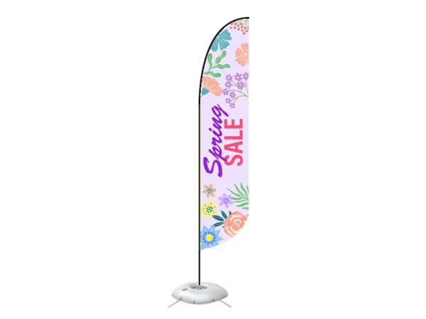 Feather Convex Flag with Cross Base - Image 4