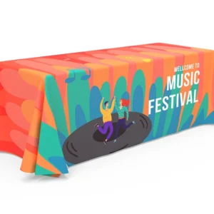 6 ft Loose fit 3-side print table cover