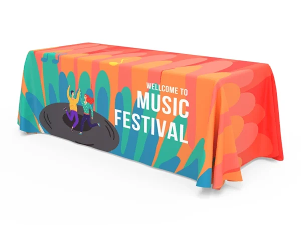 6 ft Loose fit 3-side print table cover - Image 4