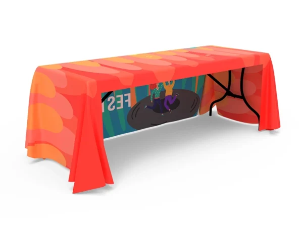 6 ft Loose fit 3-side print table cover - Image 3