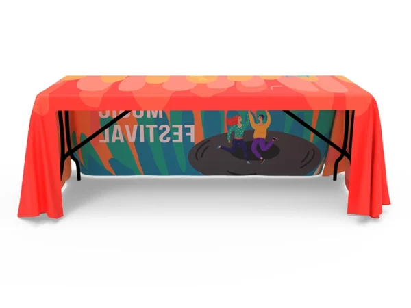 6 ft Loose fit 3-side print table cover - Image 2
