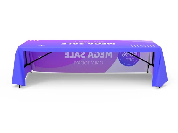 8 ft Loose fit 3-side table cover - Image 5