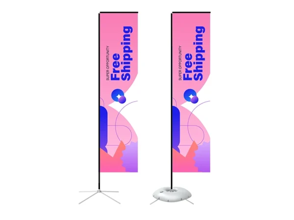 Rectangular Banner with Cross Base
