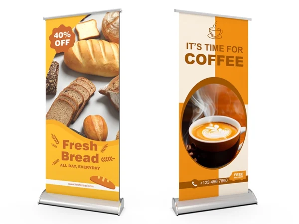 Deluxe single-side printed roll-up banner stand with teardrop base
