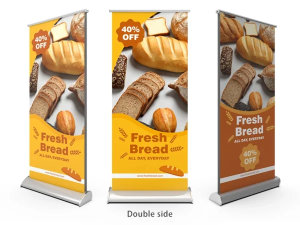 Deluxe single-side printed roll-up banner stand with teardrop base - Image 2