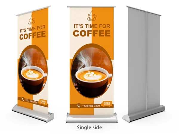 Deluxe single-side printed roll-up banner stand with teardrop base - Image 3