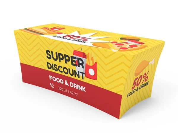 6 ft Stretch fit table cover with open back - Image 3