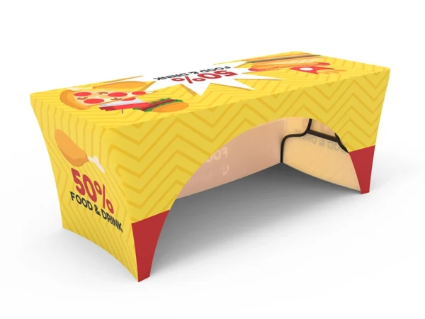6 ft Stretch fit table cover with open back - Image 4