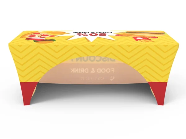 6 ft Stretch fit table cover with open back - Image 5