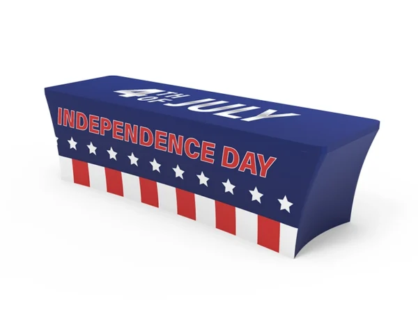 8 ft Stretch fit table cover with open back - Image 4