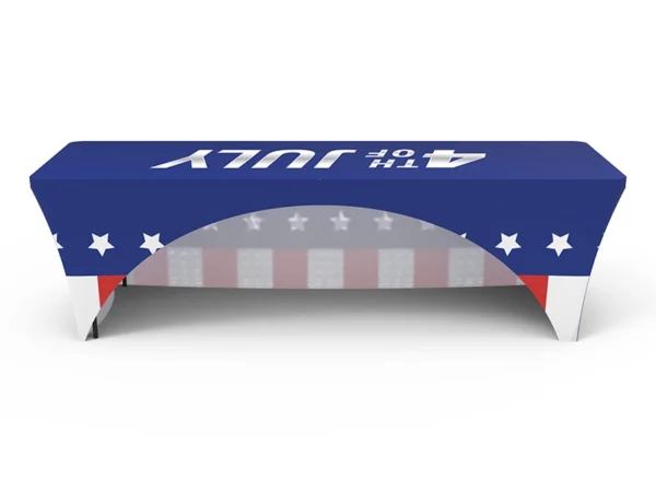8 ft Stretch fit table cover with open back - Image 2