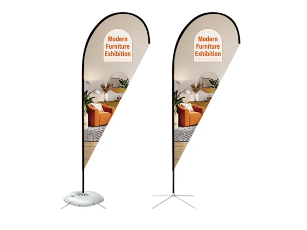 Teardrop Banner with Cross Base