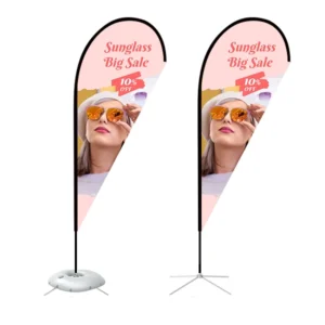Teardrop Banner - Medium 8ft - with Cross Base