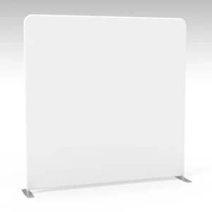 8 ft straight tension fabric backdrop with 2-side white fabric