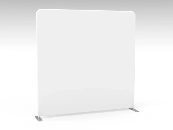 8 ft straight tension fabric backdrop with 2-side white fabric