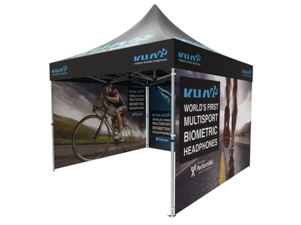 Pop-up Tent with Backwall & 2x Full Side Panel